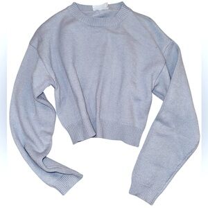 Line & Dot Baby blue cropped sweater from Revolve